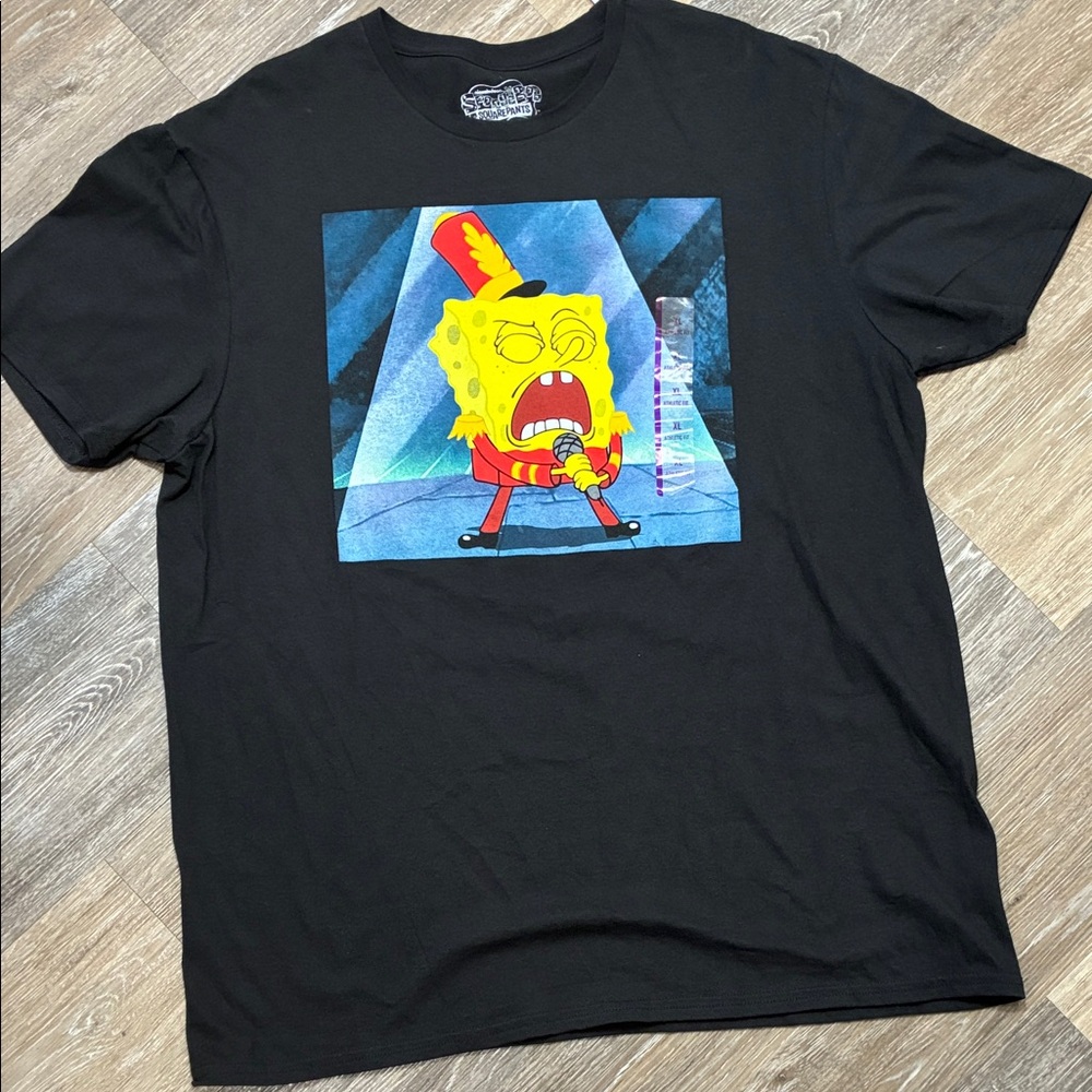SpongeBob SquarePants Black Tee with Vibrant Graphic